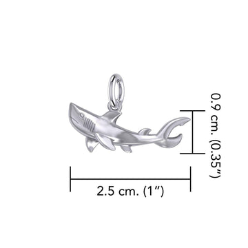 Graceful Guardian Sterling Silver Shark Pendant by Peter Stone TPD6225 - Jewelry